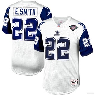 Qy 1994 เสื้อยืดลําลอง แขนสั้น พิมพ์ลาย NFL Dallas Cowboys Jersey Emmitt Smith สไตล์เรโทร พลัสไซซ์