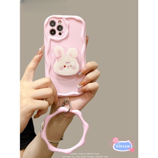 เคสโทรศัพท์มือถือ ลายกระต่ายน่ารัก สีชมพู พร้อมสายคล้องมือ สําหรับ Redmi Note 12 Pro Plus 12 Turbo 12 Speed 11T Pro 11T Pro+ 11S 11T 5G 10T 5G 8 Pro