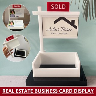 Real Estate Business Card Display Holder for Desk Acrylic Name Card Stand