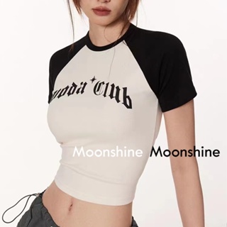 Moon  เสื้อครอป เสื้อแฟชั่นผู้หญิง y2k สีพื้น สําหรับผู้หญิง ใส่ไปคลับ ปาร์ตี้ 2023 NEW Jl1243 Chic ทันสมัย Unique Korean Style A29J19W 36Z230909