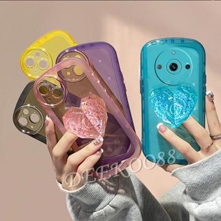 ใหม่ เคสโทรศัพท์มือถือ TPU นิ่ม กันตก ป้องกัน ปิดด้านหลัง ลายหัวใจ พร้อมขาตั้ง สําหรับ Realme11Pro+ 11 Pro Plus Pro+ C53 NFC 4G 5G 2023