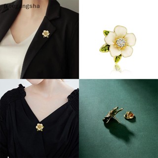 [FREG] Fashion Gardenia Flower Oil Dripping Enamel Brooches For Women Clothing Accessories Jewelry Gift FDH