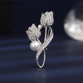 [FREG] Rose Shiny Brooch For Women Elegant Corsage Fashion Brooch Pin Dress Light  Zircon Jewelry Accessories Party Gifts FDH