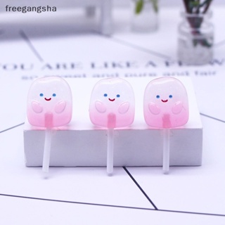 [FREG] Gradient Color Cute Expression Luminous Lollipop Simulation Food Play Diy Earrings Key Chain Pendant FDH