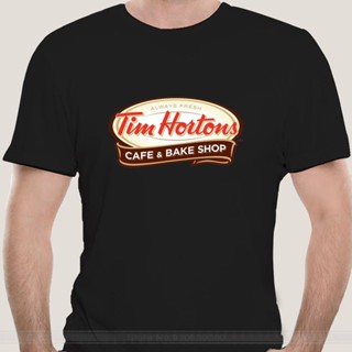 เสื้อยืด ผ้าฝ้าย พิมพ์ลาย Tim Hortons แฟชั่นฤดูร้อน สําหรับผู้ชาย S-3XL