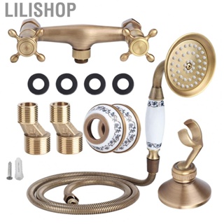 Lilishop Household Vintage Style Shower Kit Copper Head Sprayer Hose Concealed Installation for Bathroom Accessories