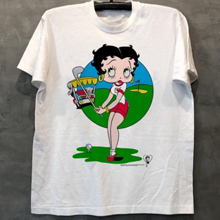 [พร้อมส่ง] เสื้อยืดแขนสั้น พิมพ์ลายการ์ตูน Miss Betty Boop สไตล์วินเทจ สําหรับผู้ชาย และผู้หญิง