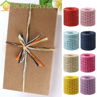 Somedayzl ริบบิ้น Raffia ธรรมชาติ 200 เมตร สําหรับตกแต่งงานปาร์ตี้ DIY