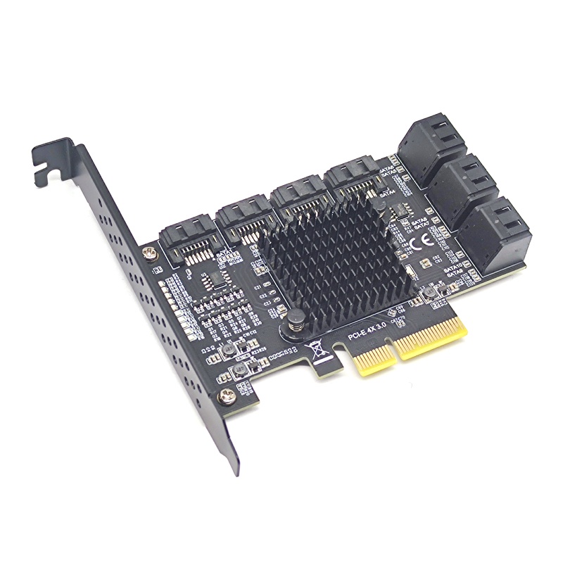 Chi a Mining PCIE SATA การ์ดอะแดปเตอร์ 10 พอร์ต SATA 3.0 ถึง PCI Express 3.0 X4 การ์ดขยาย SATA3.0 6G