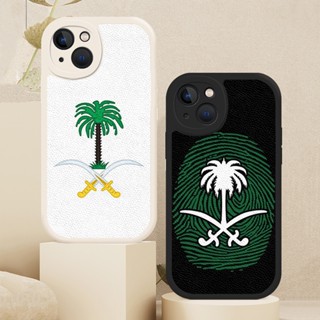 เคสโทรศัพท์มือถือหนังแกะ แบบนิ่ม ลายธงอาหรับ Kingdom Of Saudi สําหรับ iPhone 14 13 11 12 Pro MAX Mini 8 7 Plus SE 2020 X XR XS MAX