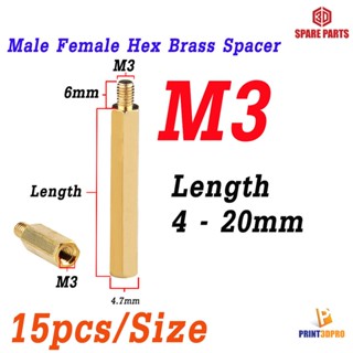M3 Screw Nut Hex Brass Male Female Standoff Board Pillar Hexagon Thread PCB Motherboard Spacer Nut Hollow Column 15pc...