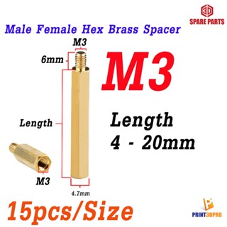 M3 Screw Nut Hex Brass Male Female Standoff Board Pillar Hexagon Thread PCB Motherboard Spacer Nut Hollow Column 15pc...