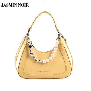 Jasmin NOIR กระเป๋าถือ กระเป๋าสะพายไหล่ สะพายข้าง หนัง PU ขนาดเล็ก ประดับไข่มุก สําหรับสตรี