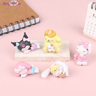 SANRIO Brightstar โมเดลตุ๊กตา Pvc รูปการ์ตูน Hello Kitty Kuromi Melody Pom Pom Purin Cinnamoroll ของเล่นสําหรับเด็ก 5 ชิ้น