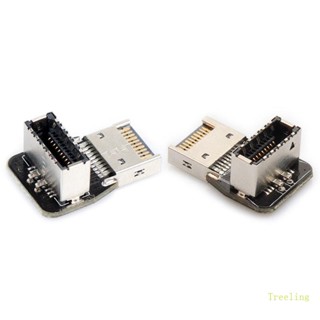 Treeling อะแดปเตอร์เมนบอร์ด 90 องศา USB3 1 20-Pin Type-E