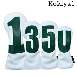 [Kokiya1] หมวกกอล์ฟ หนัง PU พรีเมี่ยม สําหรับไม้กอล์ฟ 4 ชิ้น