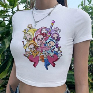 Ojamajo Doremi 90s เสื้อครอปท็อป สไตล์โกธิค ฮิปฮอป สตรีท สําหรับผู้หญิง fairycore