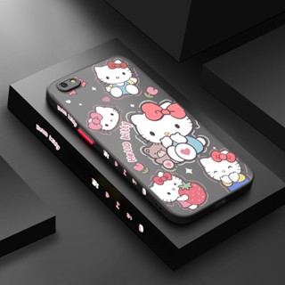 สําหรับ OPPO A77 F3 F3 Plus เคสการ์ตูน Hello Kitty รูปแบบ บาง ด้าน สี่เหลี่ยม ขอบ ดีไซน์ใหม่ กันกระแทก ฝ้า ใส เคสโทรศัพท์แข็ง