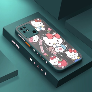 สําหรับ Redmi 10C เคสการ์ตูน Hello Kitty ด้านบาง ขอบสี่เหลี่ยม ดีไซน์ใหม่ กันกระแทก เคสโทรศัพท์แข็ง แบบใส ฝ้า