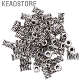 Keaostore 50pcs Viking Beard Beads Tubular Thread DIY Making Moderate Size Hair AE