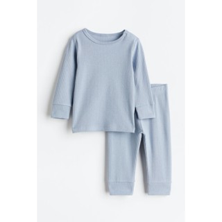 H&amp;M ชุดผ้าริบคอตตอน Girl Ribbed cotton set 0867135_12