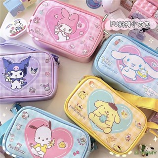 Sanrio กระเป๋าสะพายไหล่ สะพายข้าง กระเป๋าเมสเซนเจอร์ ลายการ์ตูน Hello Kitty Cinnamorol Kawaii น่ารัก สําหรับเด็กผู้หญิง