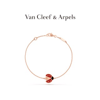 [พร้อมส่ง] Vca/van Cleef &amp; Arpels Lucky Spring Ladybug สร้อยข้อมือ เปิดปีก สีโรสโกลด์