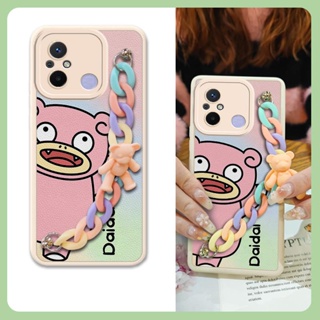 Cartoon Nordic style Phone Case For Redmi 12C/Redmi 11A 4G/Xiaomi POCO C55 for girl Raised lens imitation leather