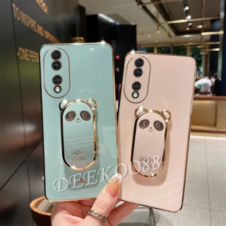 ใหม่ เคสโทรศัพท์มือถือแบบนิ่ม ลายหมีแพนด้า พร้อมขาตั้ง สําหรับ Honor 90 Lite Magic5 Pro X8a 4G 5G Honor90 Honor90Lite 2023