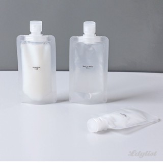 ღ กระเป๋าใส่ของเหลวสำหรับเดินทางแบบพกพา กระเป๋าใส่ขวดใส่โลชั่น Stand Up Facial Cleanser Spout Pouch Shampoo Cosmetic Storage Container