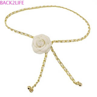 Back2life เข็มขัดคอร์เซ็ท หนัง PU ขนาดเล็ก ประดับไข่มุก สีเงิน สีทอง เรียบง่าย เครื่องประดับ สําหรับผู้หญิง