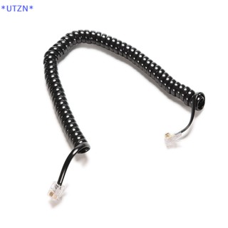 Utzn&gt; ใหม่ สายเคเบิลต่อขยายโทรศัพท์มือถือ ขดลวดหยิก สีดํา 6.5 ฟุต