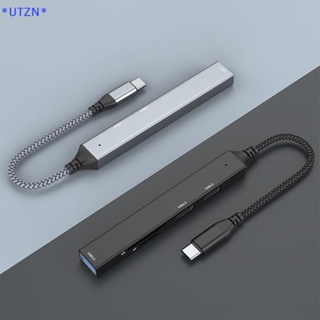 Utzn&gt; ใหม่ ฮับ USB 3.0 Type C ความเร็วสูง 5 in 1 สําหรับอ่านการ์ด