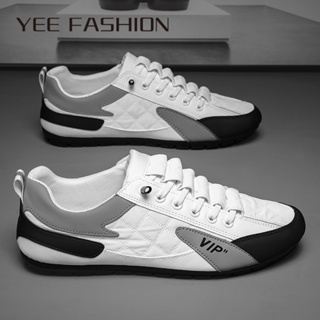 YEE Fashion รองเท้าผ้าใบผู้ชาย ลำลองผู้ชาย ผ้าใบแฟชั่น สไตล์เกาหลี กีฬากลางแจ้ง ทำงานรองเท้าลำลอง31z072002 ทันสมัย Chic ทันสมัย ins D93D05I 37Z230910