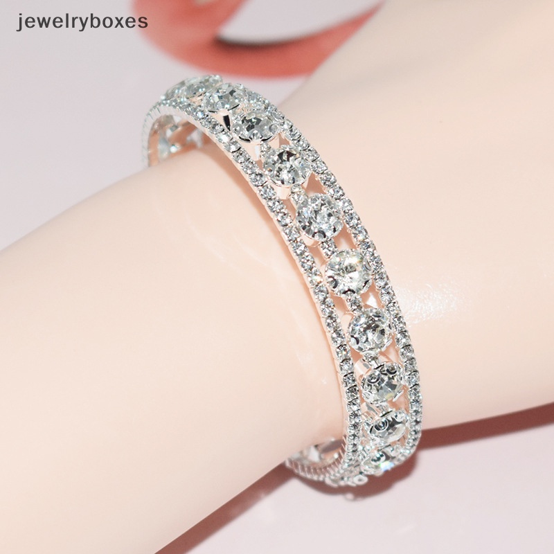 [jewelryboxes] สร้อยข้อมือ คริสตัล พลอยเทียม หลายชั้น แฟชั่น สําหรับผู้หญิง งานแต่งงาน กําไลข้อมือ เครื่องประดับเจ้าสาว