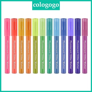 Colo ปากกามาร์กเกอร์ ไฮไลท์ เรืองแสง สําหรับวาดภาพ ระบายสี 12 แพ็ค