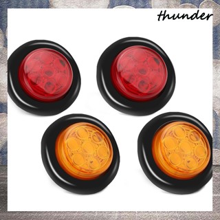 Thunder ไฟท้าย Led 7 ดวง ทรงกลม 2 นิ้ว 7 ดวง เลนส์ 12v สําหรับรถบรรทุก รถพ่วง รถบ้าน 4 ชิ้น