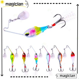 MAGIC Sinking Metal Fishing Bait Spinner Tackle Wobblers Crankbaits VIB Lure Bass Vibration Spoon Metal Rotate Sequin 15g/20g Treble Hook