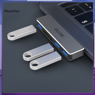 Phoneuse 5-in-1 เครื่องอ่านการ์ด Type C เป็น USB 30 ฮับ อเนกประสงค์ สําหรับแล็ปท็อป คอมพิวเตอร์