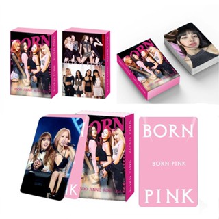 พร้อมส่ง โปสการ์ดโลโม่ ลาย Black-Pink World Tour BORNPINK JENNIE LISA ROSE JISOO Kpop สีดํา สีชมพู 55 ชิ้น ต่อกล่อง