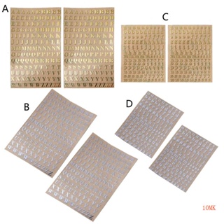 10mk สติกเกอร์โลหะ ลายตัวอักษร A-Z มีกาวในตัว 26 ตัวอักษร สําหรับติดตกแต่ง DIY 2 แผ่น