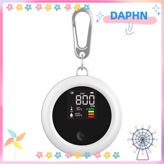 DAPHS เครื่องตรวจจับ CO2 3-in-1 เครื่องตรวจจับคาร์บอนไดออกไซด์ CO2 ดิจิทัล อเนกประสงค์ สีขาว สําหรับการเดินทาง โรงแรม รถยนต์