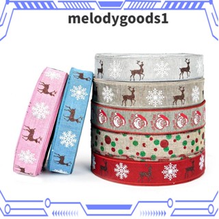 MELODYGOODS1 ผ้าห่อ ผ้าลินิน ลายกวางเอลก์ คริสต์มาส DIY ขนาด 200 ซม.