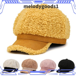 MELODYGOODS1 หมวกเบเร่ต์ ทรงแปดเหลี่ยม ให้ความอบอุ่น แฟชั่นฤดูหนาว สําหรับผู้หญิง