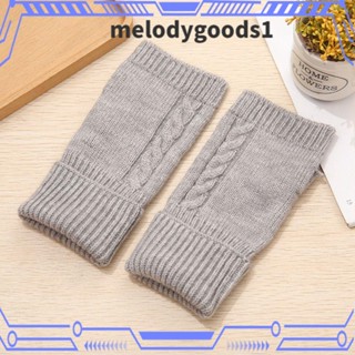 MELODYGOODS1 ถุงมือถัก แบบหนา เปิดนิ้วมือ ให้ความอบอุ่น สําหรับผู้หญิง