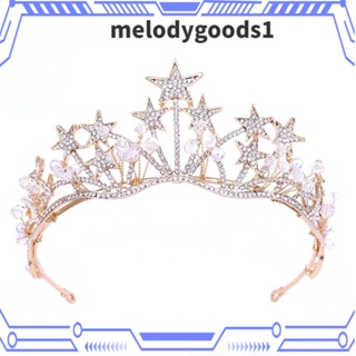 MELODYGOODS1 มงกุฎ ประดับเพชรเทียม เครื่องประดับ สําหรับเจ้าสาว งานแต่งงาน สไตล์บาร็อค