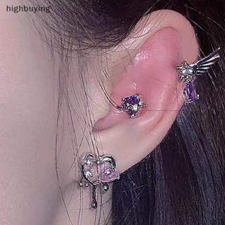 [highbuying] น่ารัก หวาน เย็น เพทาย ต่างหูสตั๊ด สําหรับผู้หญิง เด็กผู้หญิง สีชมพู หมี กระดูกหู เล็บ พังก์ กระดูกอ่อน กระดูกอ่อน เฮลิกซ์ ต่างหู เครื่องประดับ ใหม่ พร้อมส่ง