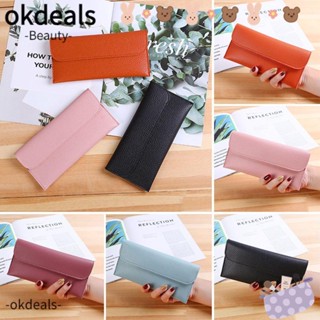 OKDEALS กระเป๋าสตางค์ ใบยาว ทรงคลัทช์ ใส่โทรศัพท์ได้ แฟชั่นสําหรับสตรี