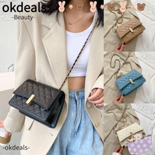 OKDEALS กระเป๋าสะพายไหล่ หนัง PU ปักลาย สําหรับผู้หญิง