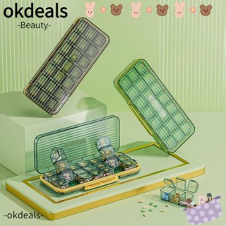 OKDEALS กล่องเก็บยา แท็บเล็ต รายสัปดาห์ แบบพกพา สําหรับจัดระเบียบยา